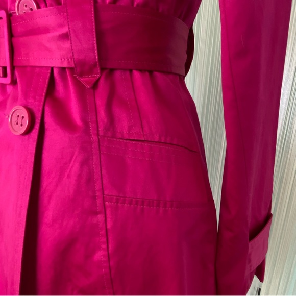 Bebe Barbie Pink Magenta Trench Coat Size XS - Picture 9 of 17